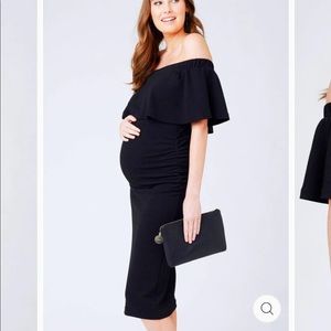 RIPE (MATERNITY) SOIREE OFF SHOULDER DRESS IN CAVAIR